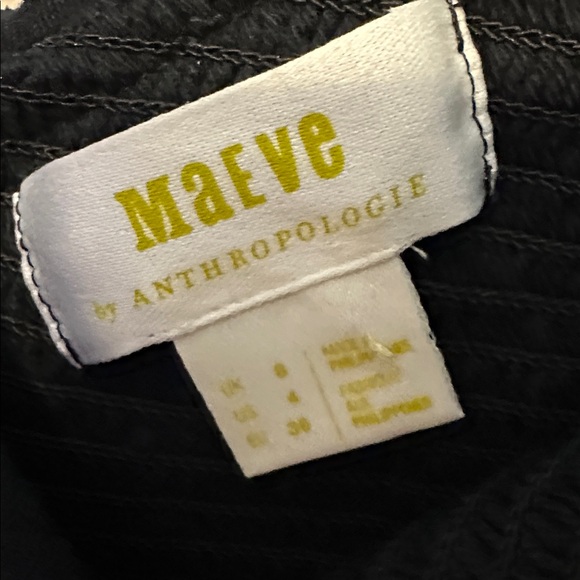 Anthropologie Maeve black Ruffle smock crop top Size 4 - Picture 6 of 8